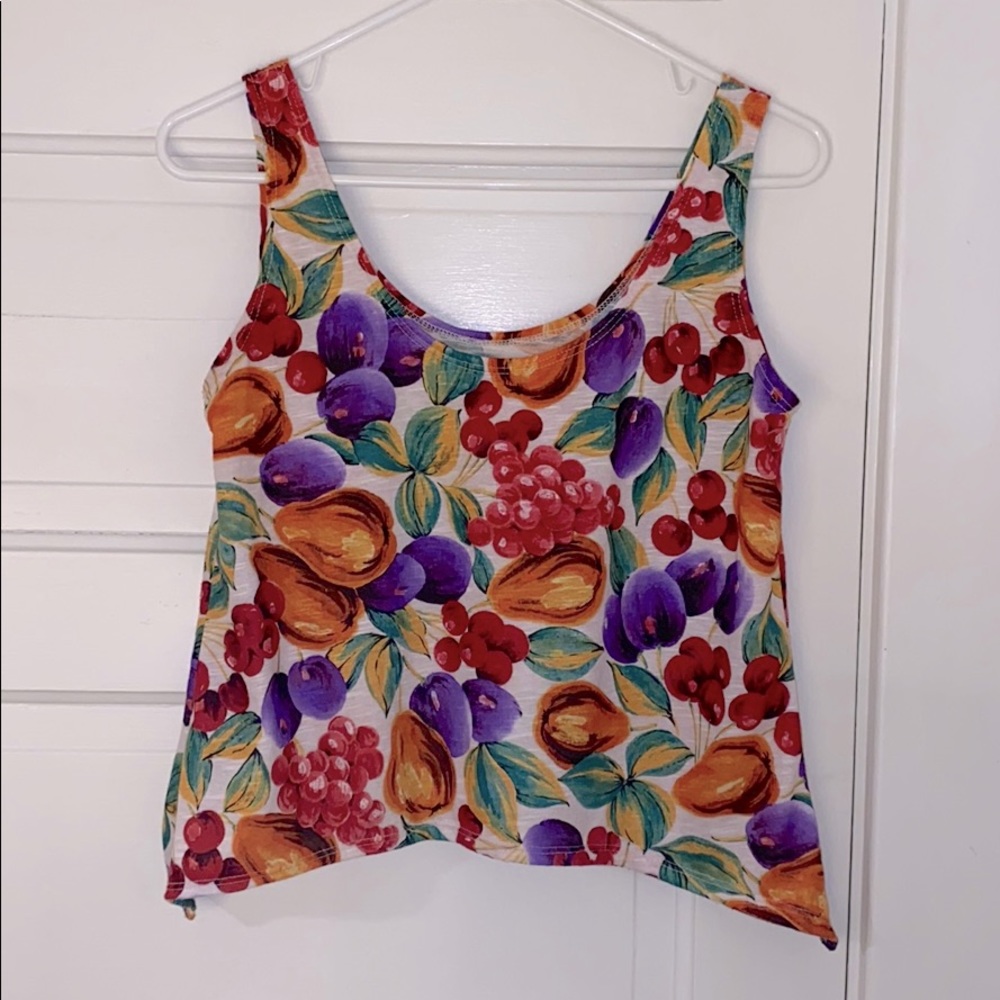 Cropped Colorful Fruit Tank Top